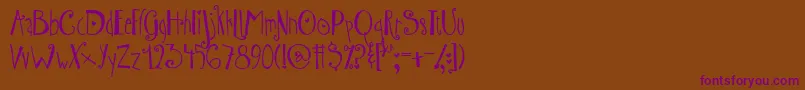 AustieBostWibbly Font – Purple Fonts on Brown Background