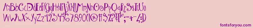 フォントAustieBostWibbly – ピンクの背景に紫のフォント