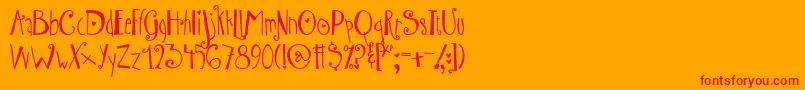 fuente AustieBostWibbly – Fuentes Rojas Sobre Fondo Naranja