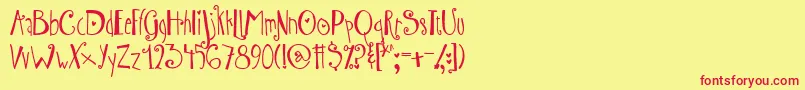 AustieBostWibbly Font – Red Fonts on Yellow Background