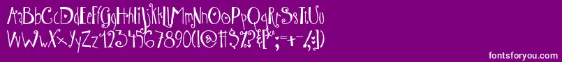 AustieBostWibbly-fontti – valkoiset fontit violetilla taustalla