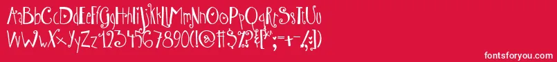 AustieBostWibbly-fontti – valkoiset fontit punaisella taustalla