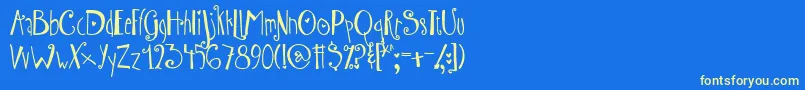 AustieBostWibbly Font – Yellow Fonts on Blue Background