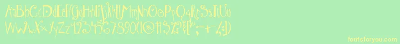 AustieBostWibbly Font – Yellow Fonts on Green Background