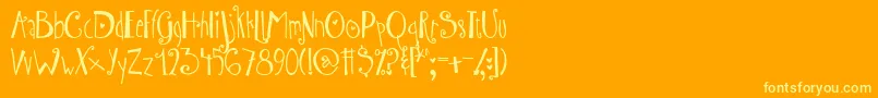 fuente AustieBostWibbly – Fuentes Amarillas Sobre Fondo Naranja