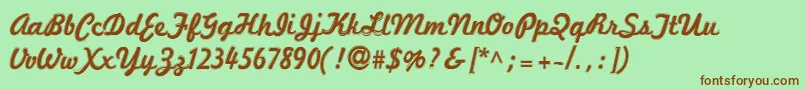 Marketingscript ffy Font – Brown Fonts on Green Background