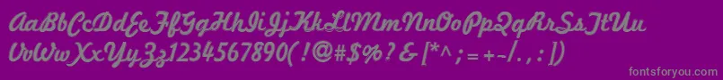 Marketingscript ffy Font – Gray Fonts on Purple Background
