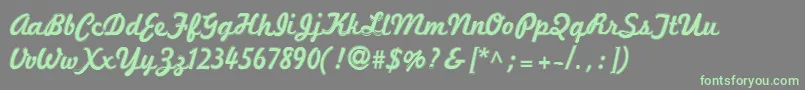 Marketingscript ffy-Schriftart – Grüne Schriften auf grauem Hintergrund