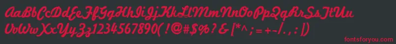 Marketingscript ffy Font – Red Fonts on Black Background