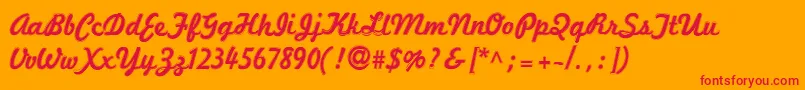 Marketingscript ffy Font – Red Fonts on Orange Background