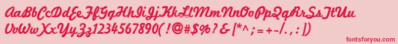Marketingscript ffy Font – Red Fonts on Pink Background