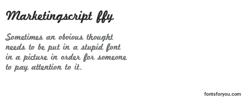 Review of the Marketingscript ffy Font