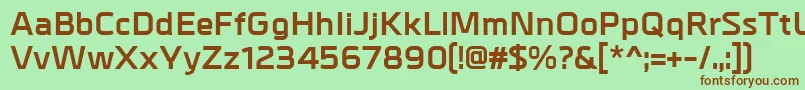 MetrikBold-fontti – ruskeat fontit vihreällä taustalla