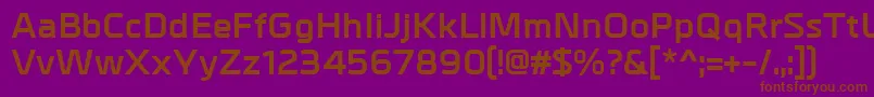 フォントMetrikBold – 紫色の背景に茶色のフォント