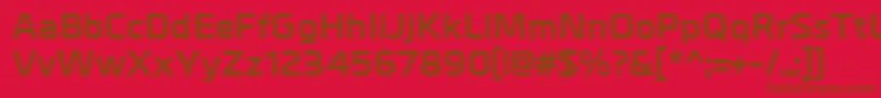 フォントMetrikBold – 赤い背景に茶色の文字