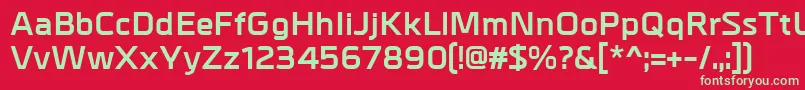 フォントMetrikBold – 赤い背景に緑の文字