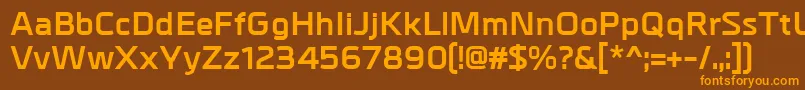 Saiba mais sobre a fonte MetrikBold Fonte MetrikBold – fontes laranjas em um fundo marrom