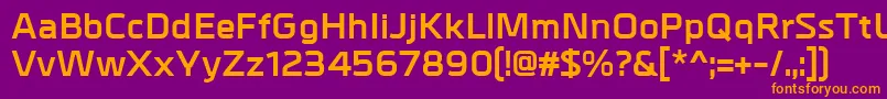 MetrikBold Font – Orange Fonts on Purple Background