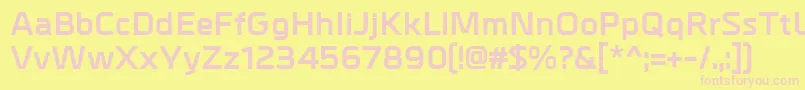 MetrikBold-fontti – vaaleanpunaiset fontit keltaisella taustalla