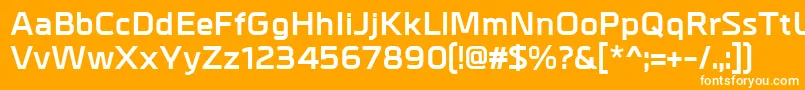Czcionka MetrikBold – białe czcionki na pomarańczowym tle