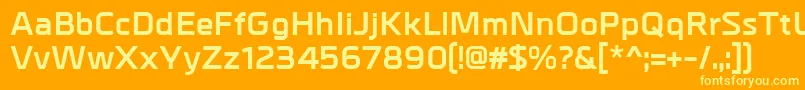 MetrikBold Font – Yellow Fonts on Orange Background