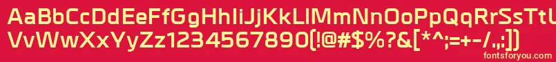 Шрифт MetrikBold – жёлтые шрифты на красном фоне