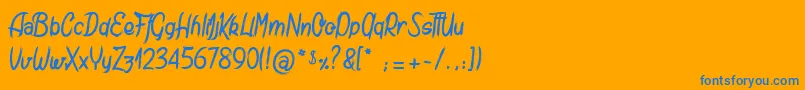 Amtrash Font – Blue Fonts on Orange Background