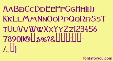 Peakesquat ffy font – Purple Fonts On Yellow Background