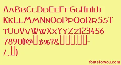 Peakesquat ffy font – Red Fonts On Yellow Background