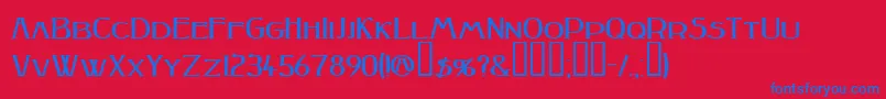 Peakesquat ffy Font – Blue Fonts on Red Background