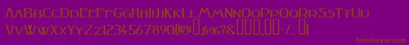 Peakesquat ffy-Schriftart – Braune Schriften auf violettem Hintergrund