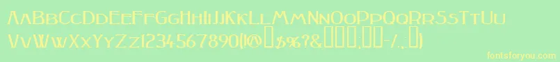 Peakesquat ffy Font – Yellow Fonts on Green Background