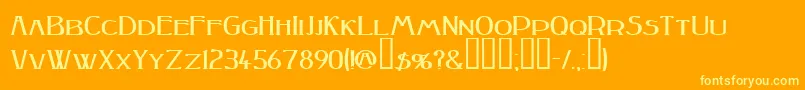 Peakesquat ffy Font – Yellow Fonts on Orange Background