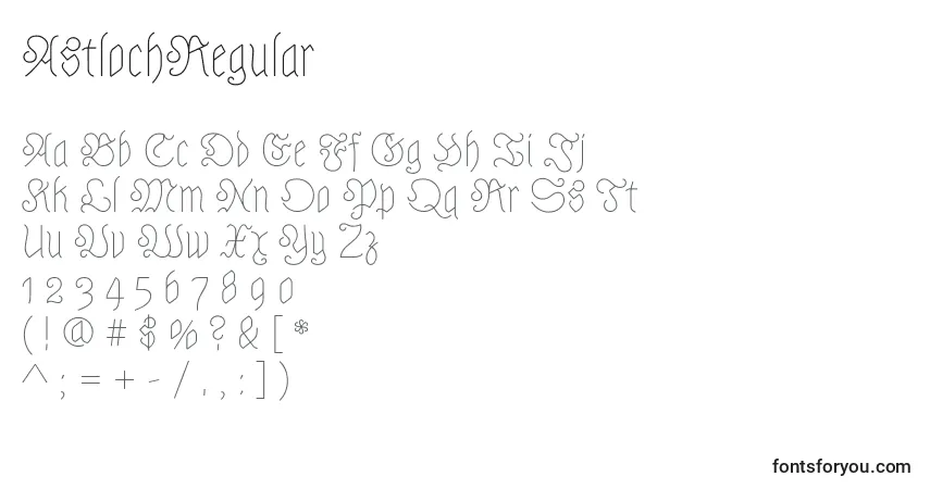 Schriftart AstlochRegular – Alphabet, Zahlen, spezielle Symbole