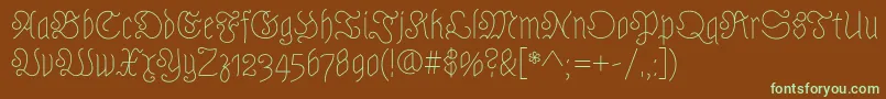 AstlochRegular Font – Green Fonts on Brown Background