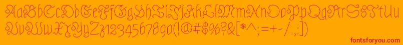 AstlochRegular Font – Red Fonts on Orange Background