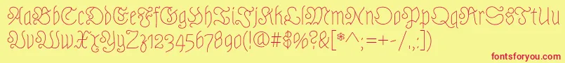 AstlochRegular Font – Red Fonts on Yellow Background