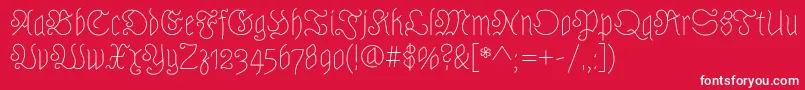 AstlochRegular-Schriftart – Weiße Schriften auf rotem Hintergrund