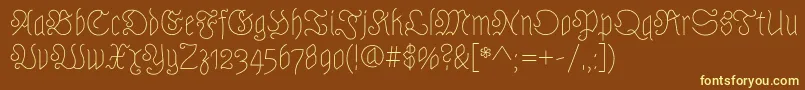 AstlochRegular Font – Yellow Fonts on Brown Background