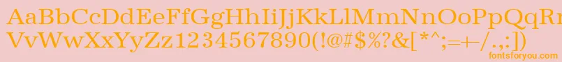 Urwantiquatwid Font – Orange Fonts on Pink Background