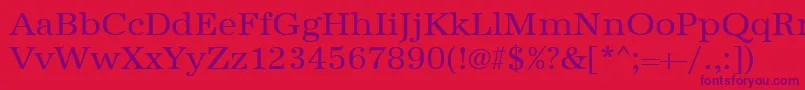 Urwantiquatwid Font – Purple Fonts on Red Background