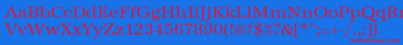 Urwantiquatwid-fontti – punaiset fontit sinisellä taustalla