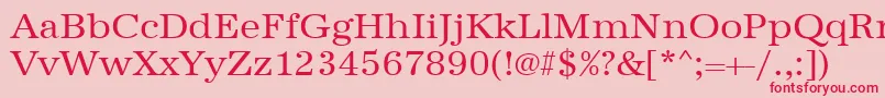 フォントUrwantiquatwid – ピンクの背景に赤い文字