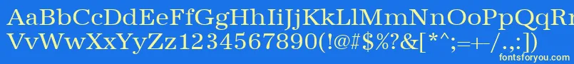 Czcionka Urwantiquatwid – żółte czcionki na niebieskim tle