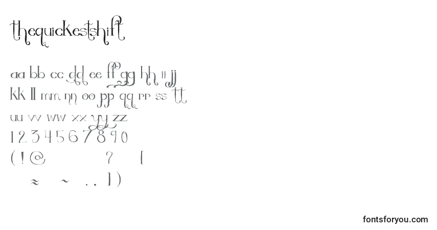 Fuente Thequickestshift - alfabeto, números, caracteres especiales