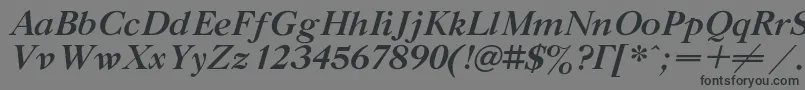 Шрифт GazetatitulcBolditalic – чёрные шрифты на сером фоне