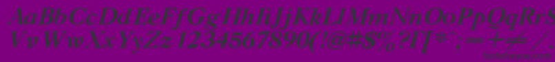 Шрифт GazetatitulcBolditalic – чёрные шрифты на фиолетовом фоне