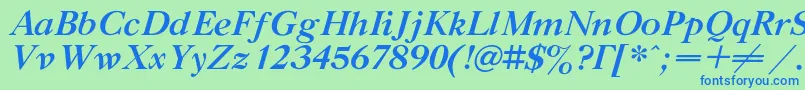 GazetatitulcBolditalic Font – Blue Fonts on Green Background