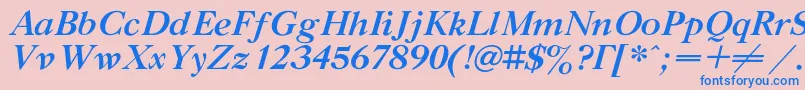 GazetatitulcBolditalic Font – Blue Fonts on Pink Background