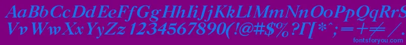 GazetatitulcBolditalic Font – Blue Fonts on Purple Background